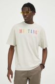 Бавовняна футболка Mustang колір бежевий з принтом (3292140) Бавовняна футболка Mustang колір бежевий з принтом (3292140)