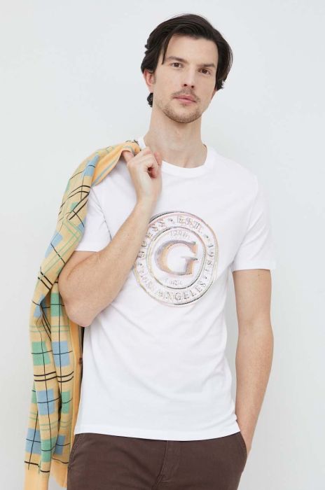 Футболка Guess чоловічий колір білий з принтом (3104774) Футболка Guess чоловічий колір білий з принтом (3104774)