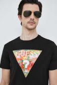 Бавовняна футболка Guess колір чорний з аплікацією (3104804)