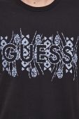 Бавовняна футболка Guess колір чорний з аплікацією (3182361)