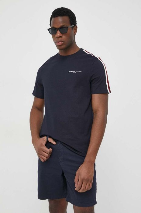 Бавовняна футболка Tommy Hilfiger колір синій однотонний (3124709) Бавовняна футболка Tommy Hilfiger колір синій однотонний (3124709)