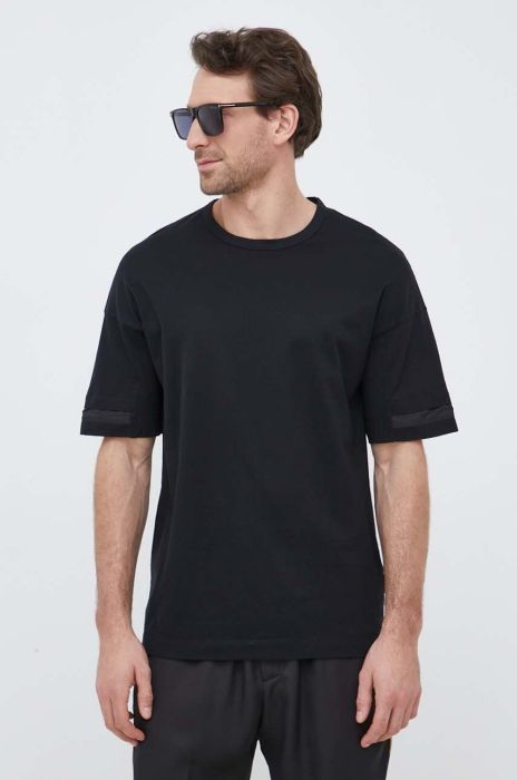 Бавовняна футболка Sisley колір чорний однотонний (3152106) Бавовняна футболка Sisley колір чорний однотонний (3152106)