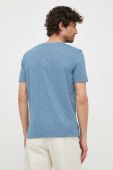Бавовняна футболка Sisley меланж колір блакитний Бавовняна футболка Sisley меланж колір блакитний