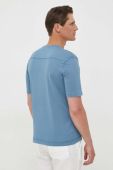 Бавовняна футболка Sisley однотонний колір блакитний Бавовняна футболка Sisley однотонний колір блакитний