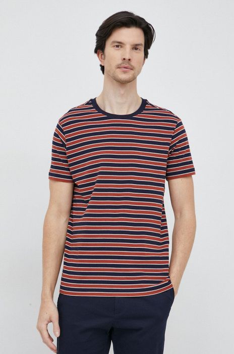 Бавовняна футболка United Colors of Benetton колір синій візерунок (3129741)