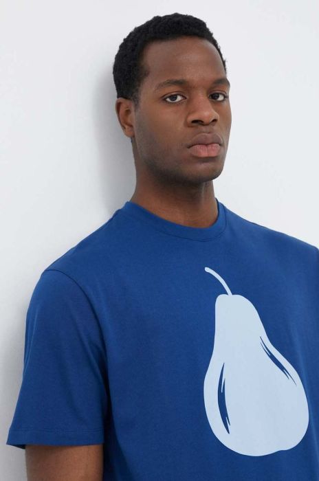 Бавовняна футболка United Colors of Benetton колір синій з принтом (3300681) Бавовняна футболка United Colors of Benetton колір синій з принтом (3300681)