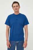 Бавовняна футболка United Colors of Benetton колір синій однотонний (3304255) Бавовняна футболка United Colors of Benetton колір синій однотонний (3304255)