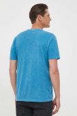 Бавовняна футболка United Colors of Benetton меланж колір блакитний