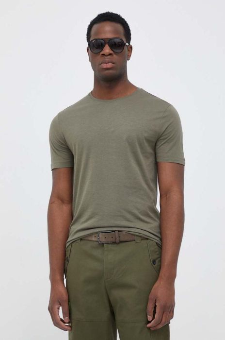 Бавовняна футболка United Colors of Benetton колір зелений однотонний (3300726) Бавовняна футболка United Colors of Benetton колір зелений однотонний (3300726)