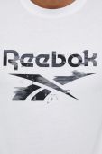 Бавовняна футболка Reebok колір білий візерунок