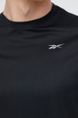 Бігова футболка Reebok колір чорний з принтом Бігова футболка Reebok колір чорний з принтом