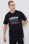 Бавовняна футболка adidas колір чорний візерунок (3079322)