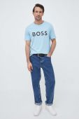 Футболка BOSS BOSS GREEN чоловіча з принтом колір блакитний Футболка BOSS BOSS GREEN чоловіча з принтом колір блакитний