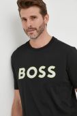 Футболка BOSS BOSS GREEN чоловіча колір чорний з принтом Футболка BOSS BOSS GREEN чоловіча колір чорний з принтом