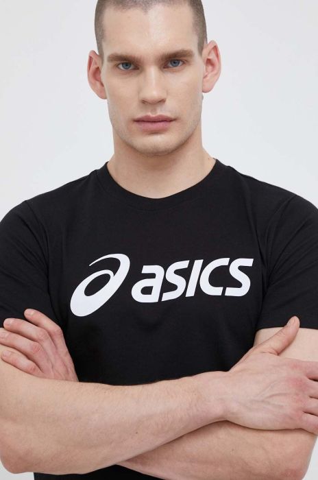 Футболка Asics чоловічий колір чорний з принтом Футболка Asics чоловічий колір чорний з принтом