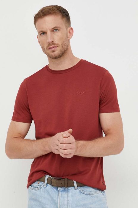 Бавовняна футболка Joop! колір бордовий однотонний
