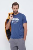 Спортивна футболка Columbia Columbia Hike колір синій з принтом Спортивна футболка Columbia Columbia Hike колір синій з принтом