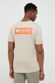 Бавовняна футболка Columbia колір бежевий з принтом 1834041.SS23-849