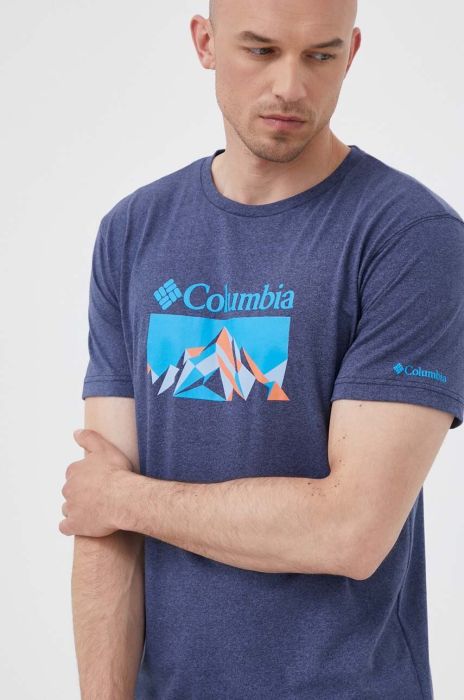 Спортивна футболка Columbia Thistletown Hills з принтом колір блакитний Спортивна футболка Columbia Thistletown Hills з принтом колір блакитний
