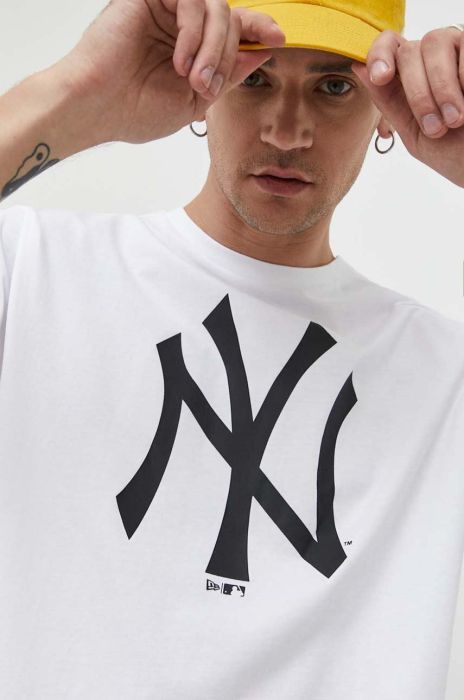 Бавовняна футболка New Era колір білий з принтом Бавовняна футболка New Era колір білий з принтом