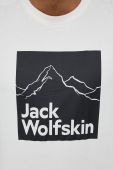 Бавовняна футболка Jack Wolfskin колір бежевий візерунок