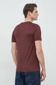 Бавовняна футболка BOSS колір бордовий з принтом