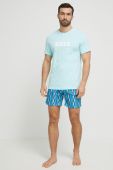 Пляжна футболка BOSS колір бірюзовий візерунок Пляжна футболка BOSS колір бірюзовий візерунок
