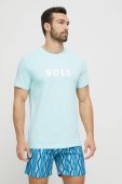 Пляжна футболка BOSS колір бірюзовий візерунок Пляжна футболка BOSS колір бірюзовий візерунок