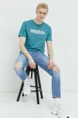 Бавовняна футболка Quiksilver колір бірюзовий з принтом (3024014) Бавовняна футболка Quiksilver колір бірюзовий з принтом (3024014)