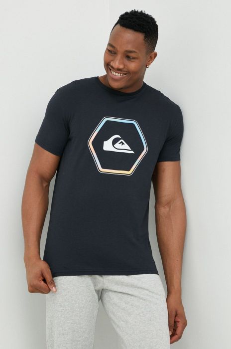 Бавовняна футболка Quiksilver колір чорний з принтом (2967274)