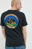 Бавовняна футболка Quiksilver колір чорний з принтом (2967283) Бавовняна футболка Quiksilver колір чорний з принтом (2967283)