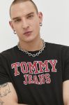 Бавовняна футболка Tommy Jeans колір чорний з принтом (2981039)