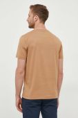 Бавовняна футболка BOSS колір бежевий з аплікацією
