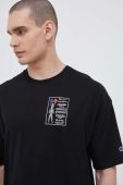 Бавовняна футболка Champion колір чорний з принтом (3218344) Бавовняна футболка Champion колір чорний з принтом (3218344)