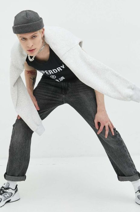 Бавовняна футболка Superdry колір чорний (3029572) Бавовняна футболка Superdry колір чорний (3029572)