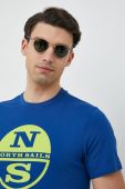 Бавовняна футболка North Sails чоловічий з принтом колір блакитний (3076275) Бавовняна футболка North Sails чоловічий з принтом колір блакитний (3076275)