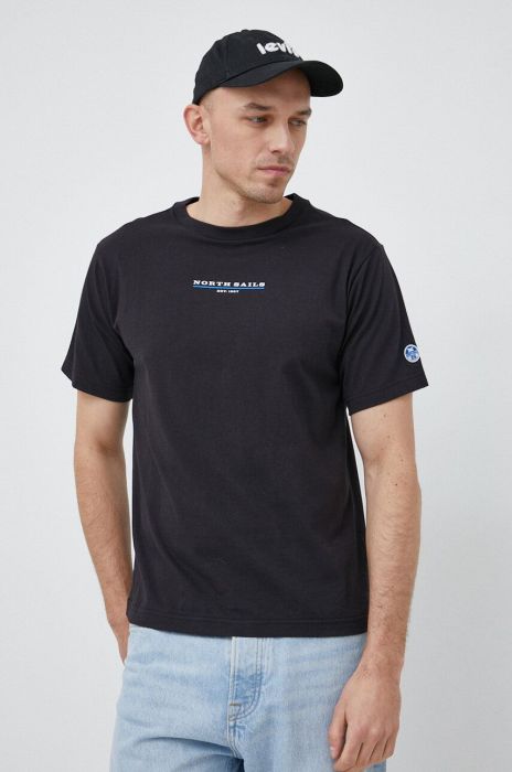Бавовняна футболка North Sails колір чорний з принтом (3063021) Бавовняна футболка North Sails колір чорний з принтом (3063021)