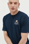 Бавовняна футболка Vans колір синій з принтом (3239528) Бавовняна футболка Vans колір синій з принтом (3239528)