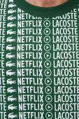 Бавовняна футболка Lacoste x Netflix колір зелений візерунок Бавовняна футболка Lacoste x Netflix колір зелений візерунок