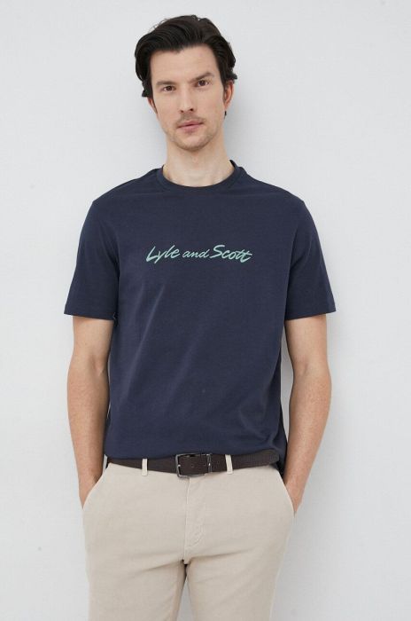 Бавовняна футболка Lyle & Scott колір синій з аплікацією Бавовняна футболка Lyle & Scott колір синій з аплікацією