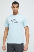 Бавовняна футболка Karl Lagerfeld візерунок колір блакитний Бавовняна футболка Karl Lagerfeld візерунок колір блакитний