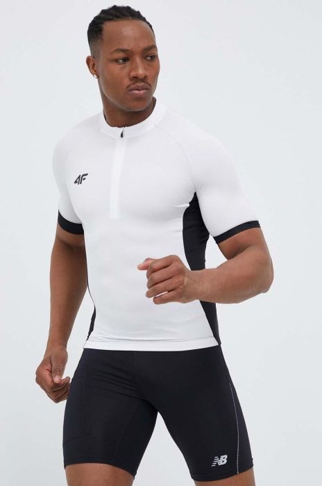 Велосипедна футболка 4F колір білий візерунок Велосипедна футболка 4F колір білий візерунок