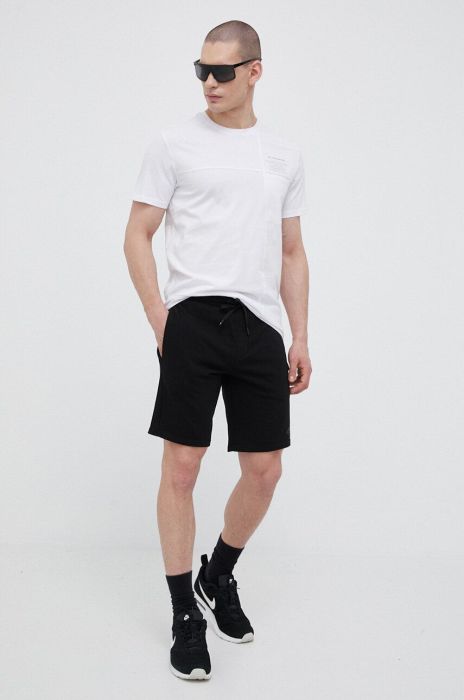 Бавовняна футболка 4F колір білий з принтом