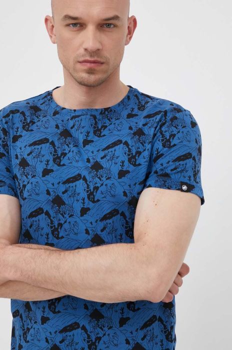 Футболка Mammut Massone Climbing Scene чоловіча колір синій візерунок Футболка Mammut Massone Climbing Scene чоловіча колір синій візерунок