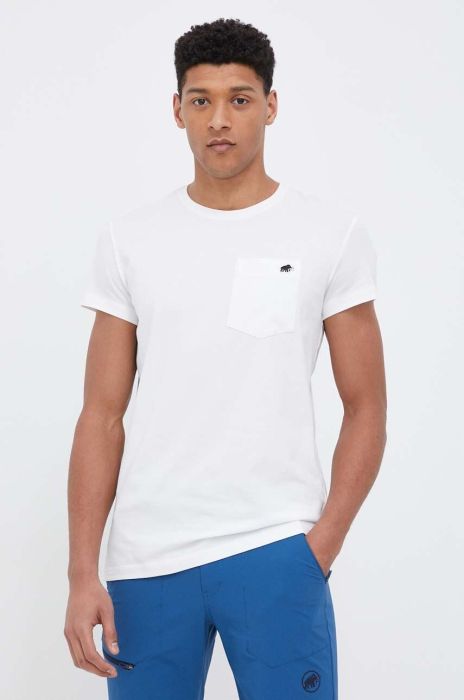 Футболка Mammut Off Mountain Pocket чоловіча колір білий однотонна Футболка Mammut Off Mountain Pocket чоловіча колір білий однотонна