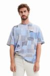 Бавовняна футболка Desigual візерунок колір блакитний (3186430)