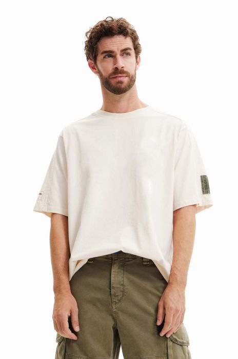 Футболка Desigual чоловічий колір білий однотонний