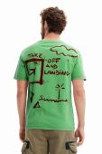 Бавовняна футболка Desigual чоловічий колір зелений візерунок Бавовняна футболка Desigual чоловічий колір зелений візерунок
