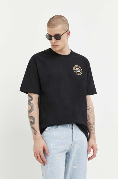Бавовняна футболка Vans колір чорний з принтом (3210404) Бавовняна футболка Vans колір чорний з принтом (3210404)