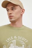 Бавовняна футболка Lyle & Scott колір зелений з принтом Бавовняна футболка Lyle & Scott колір зелений з принтом